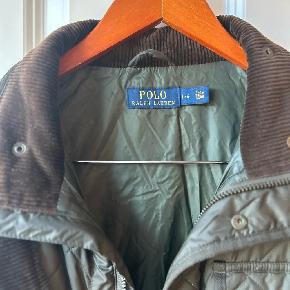 Polo Ralph Lauren Quilted Vest Olive Green Size L‎ - Picture 9 of 9